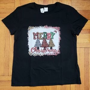 Merry Christmas T-Shirt Leopard buffalo plaid Chri